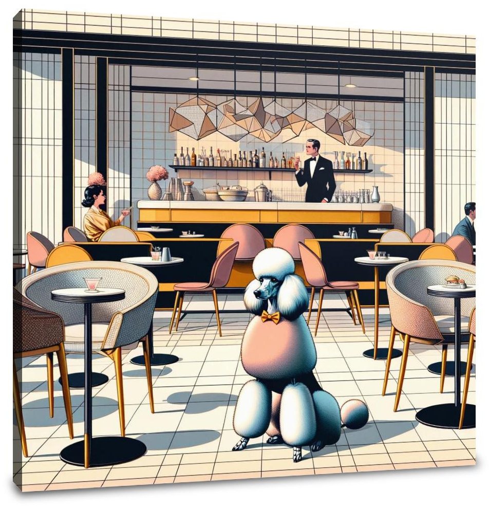 Parisian Poodle Canvas