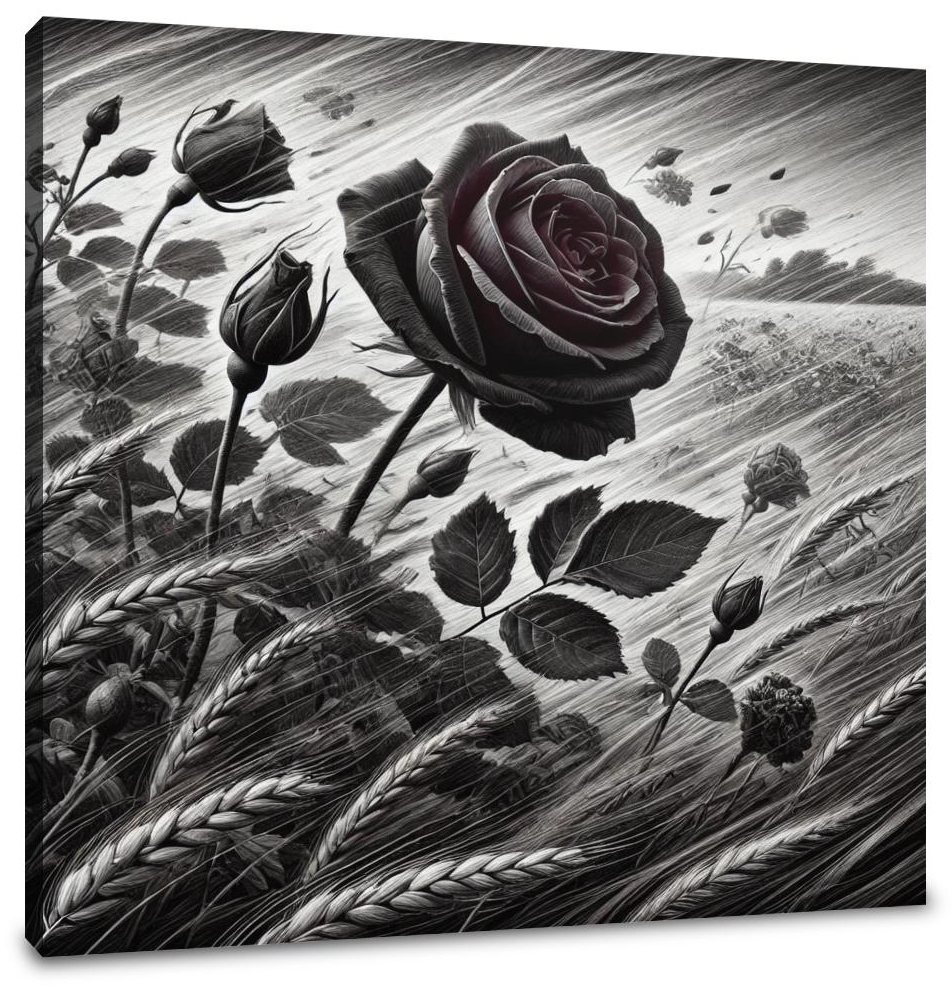 Burgundy Wind Rose Canvas