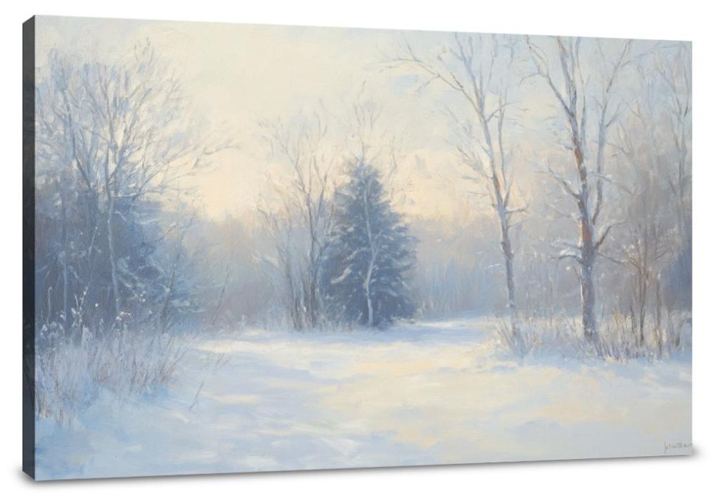 Snowy Serenity Forest Canvas