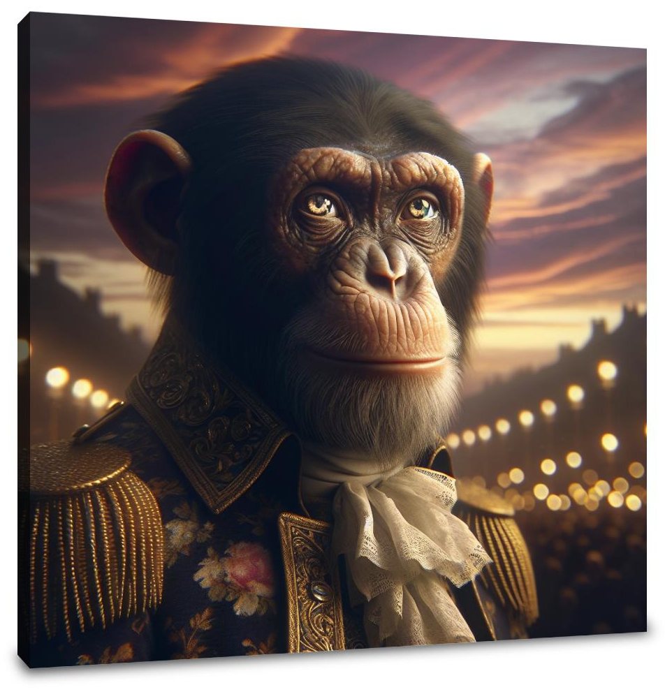 Regal Chimpanzee Dusk Canvas