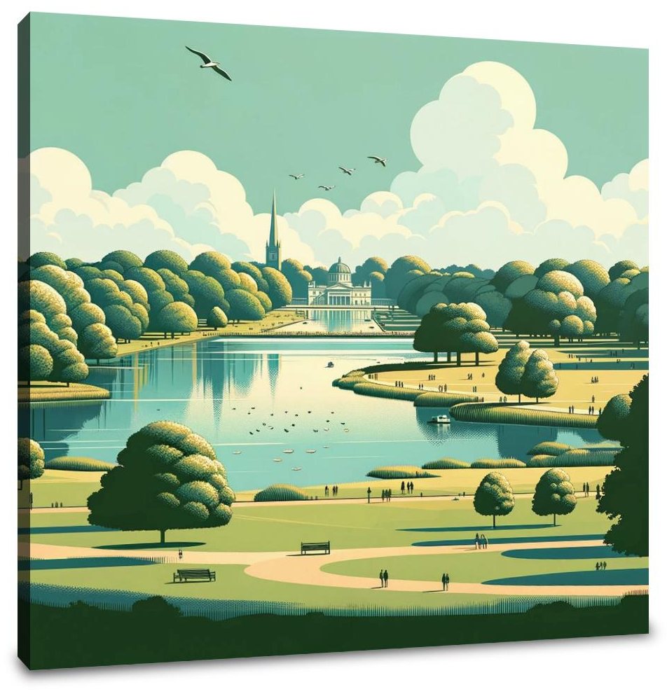 London Hyde Park Minimalist Tranquility Canvas