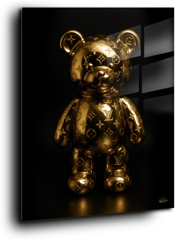 Golden teddy bear the fashion logo edition