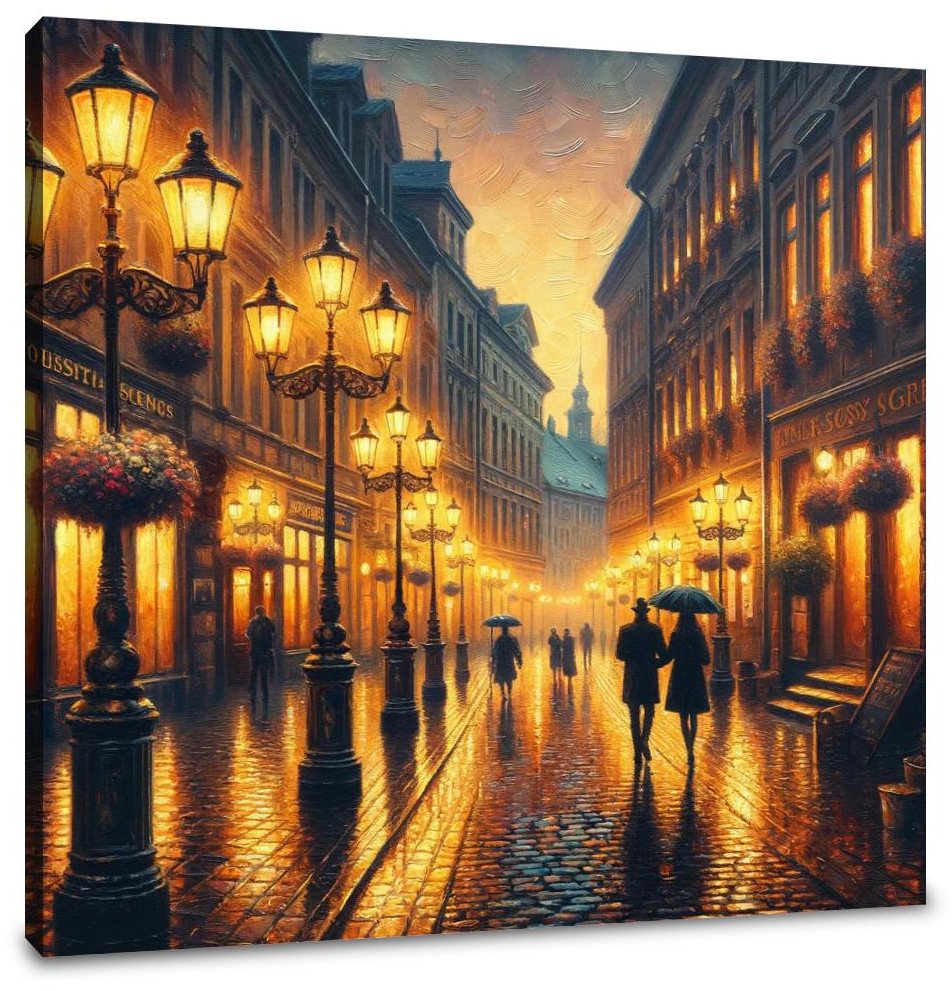 Rainy Evening Romance Canvas