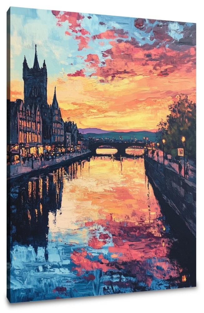 Nostalgic Sunset Over Inverness Canvas