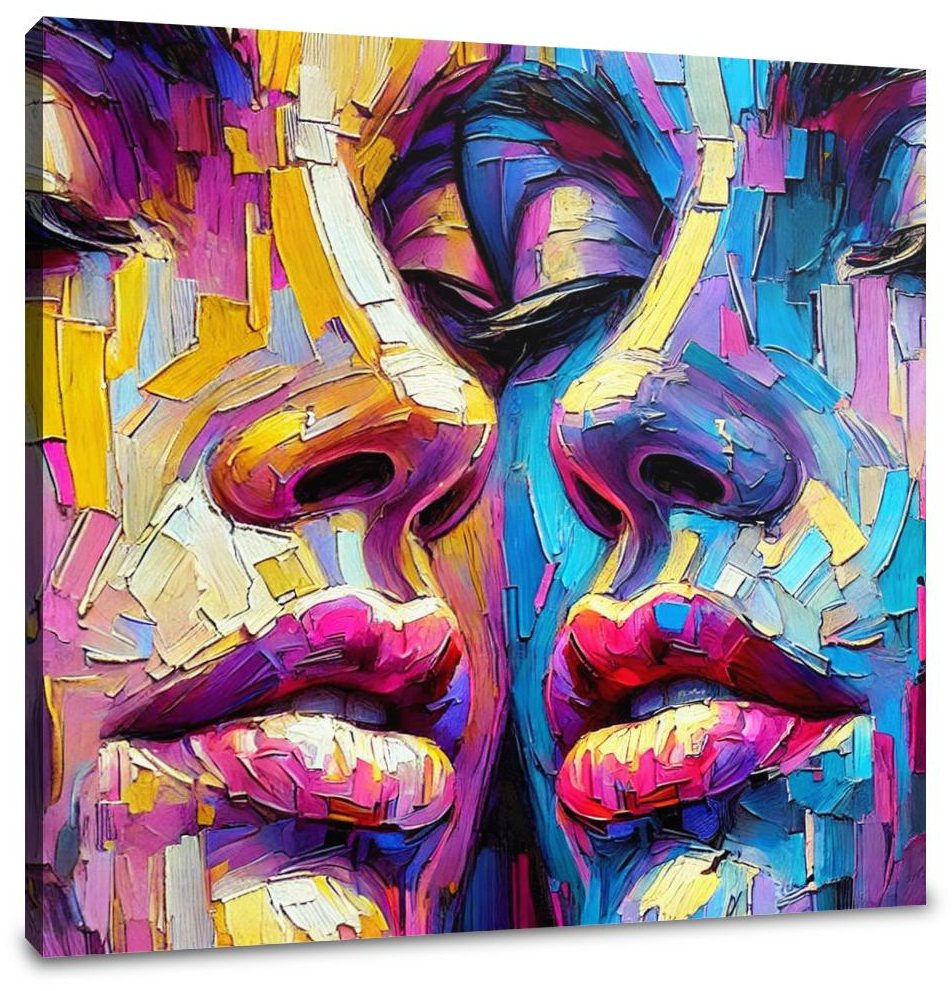 Vibrant Contrast Faces Canvas