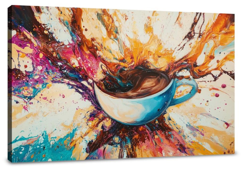 Vibrant Coffee Chaos Canvas