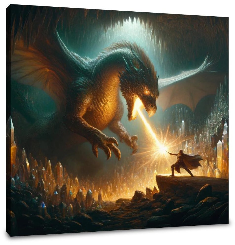 Hero at the Dragon's Lair Canvas