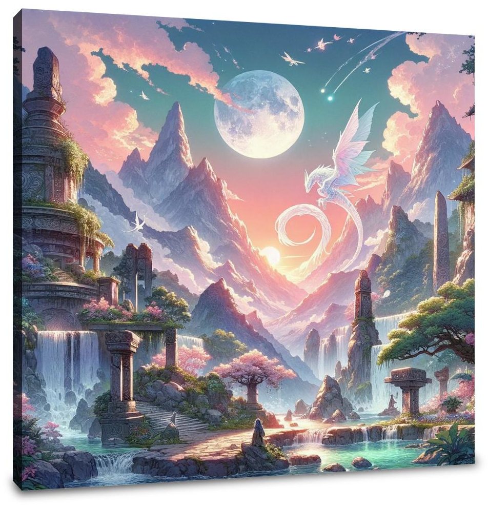 Mystical Mountain Sanctuary Canvas