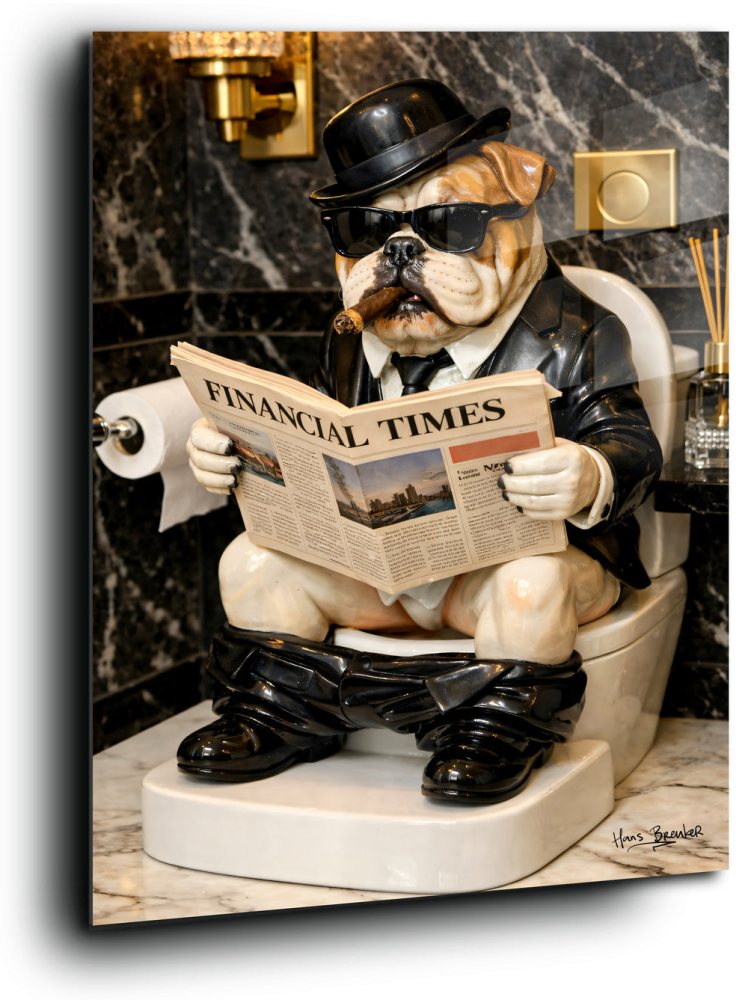 Posh Bulldog Financial Times toiletbreak