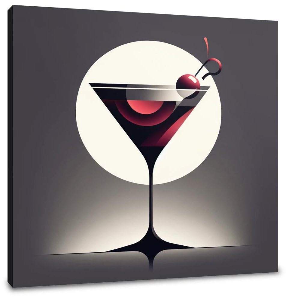 Manhattan Cocktail in Minimal Style Canvas