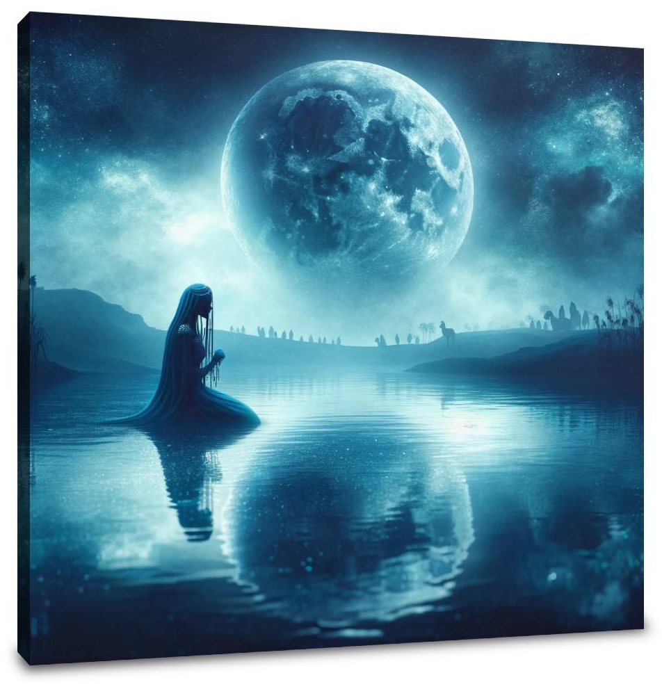 Moonlit Siren of the Nile Canvas