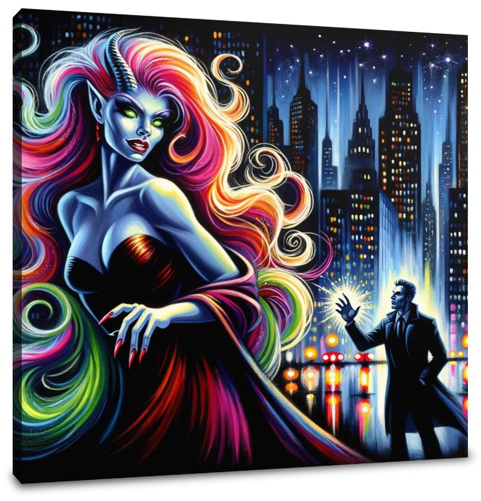 City Temptress Succubus Canvas
