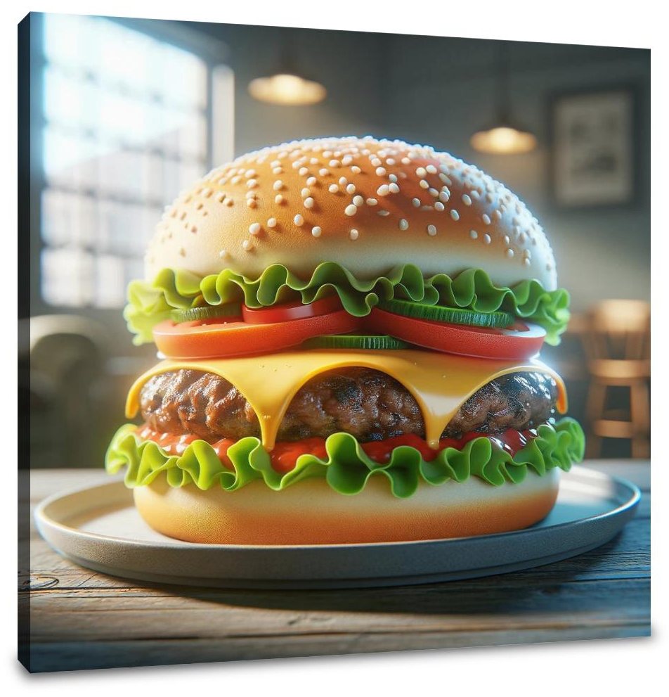 Gourmet Burger Delight Canvas