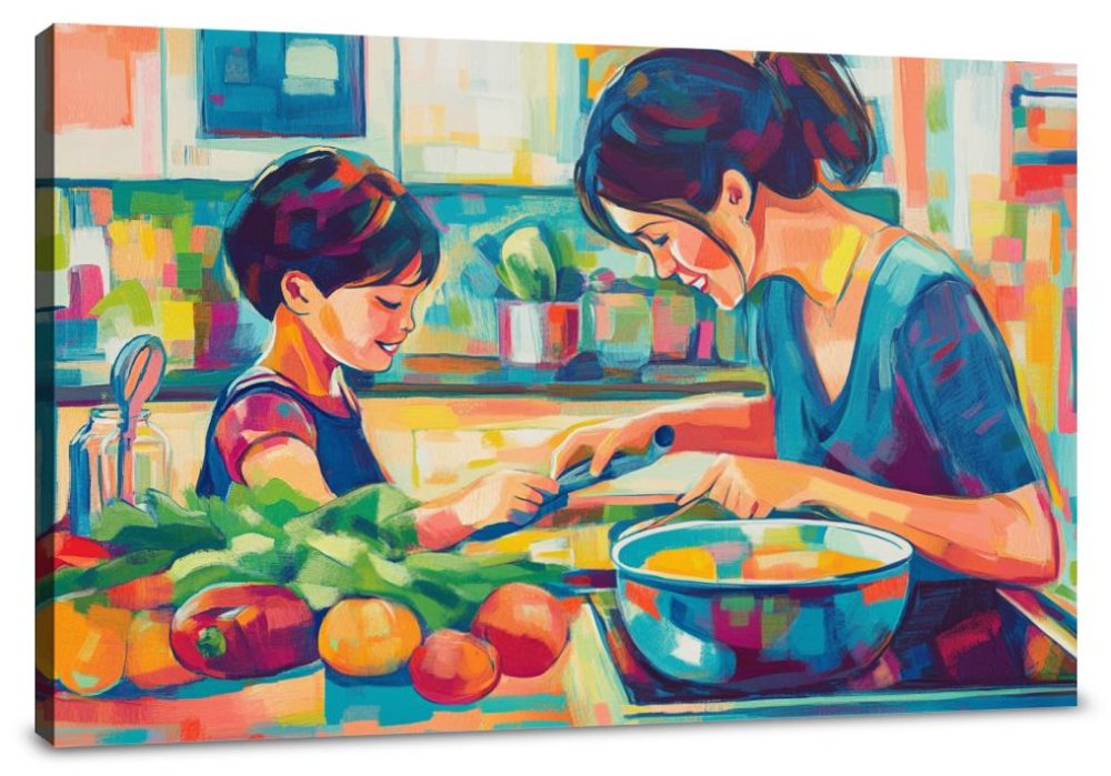 Cooking Together Canvas