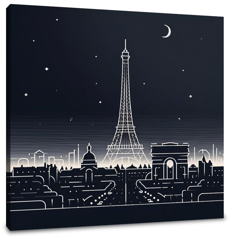 Silhouettes of Parisian Nights Canvas