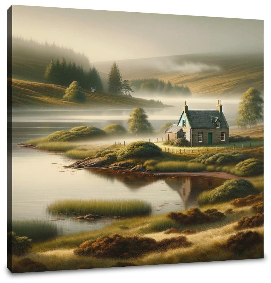 Dundee Cottage by the Loch Canvas