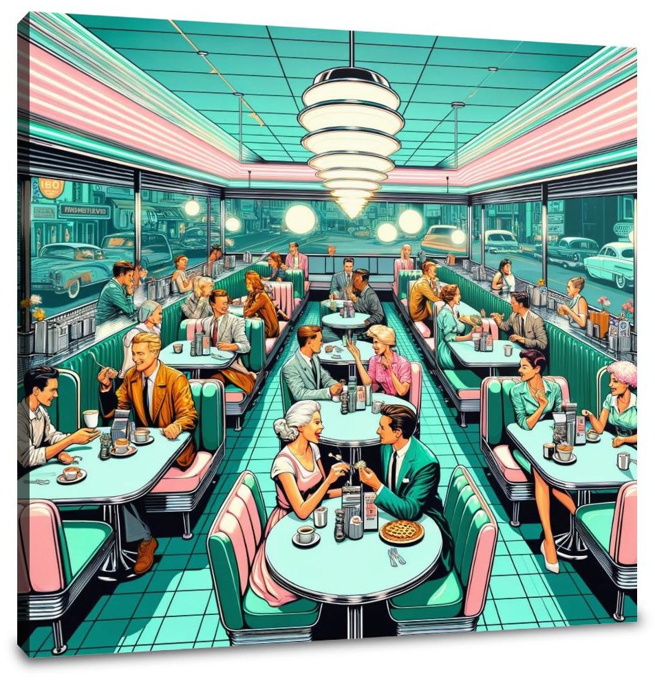 Retro Diner Revival Canvas