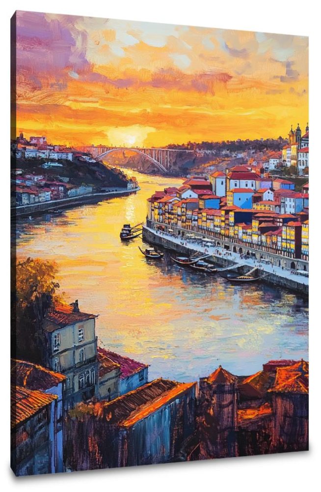 Porto Sunset Reflections Canvas
