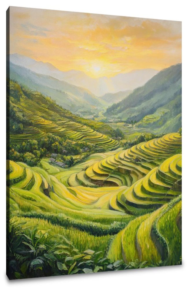 Verdant Rice Fields Canvas