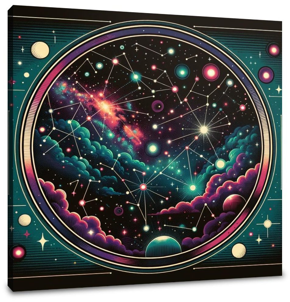 Neon Cosmos Pop Canvas