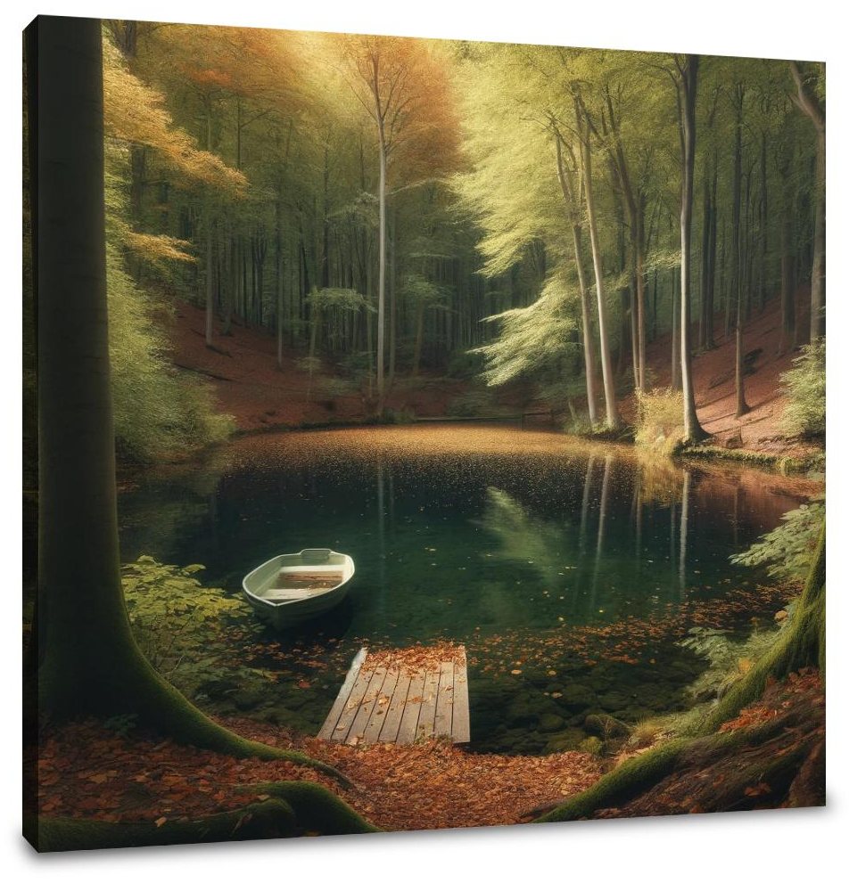 Autumn Pond Solitude Canvas
