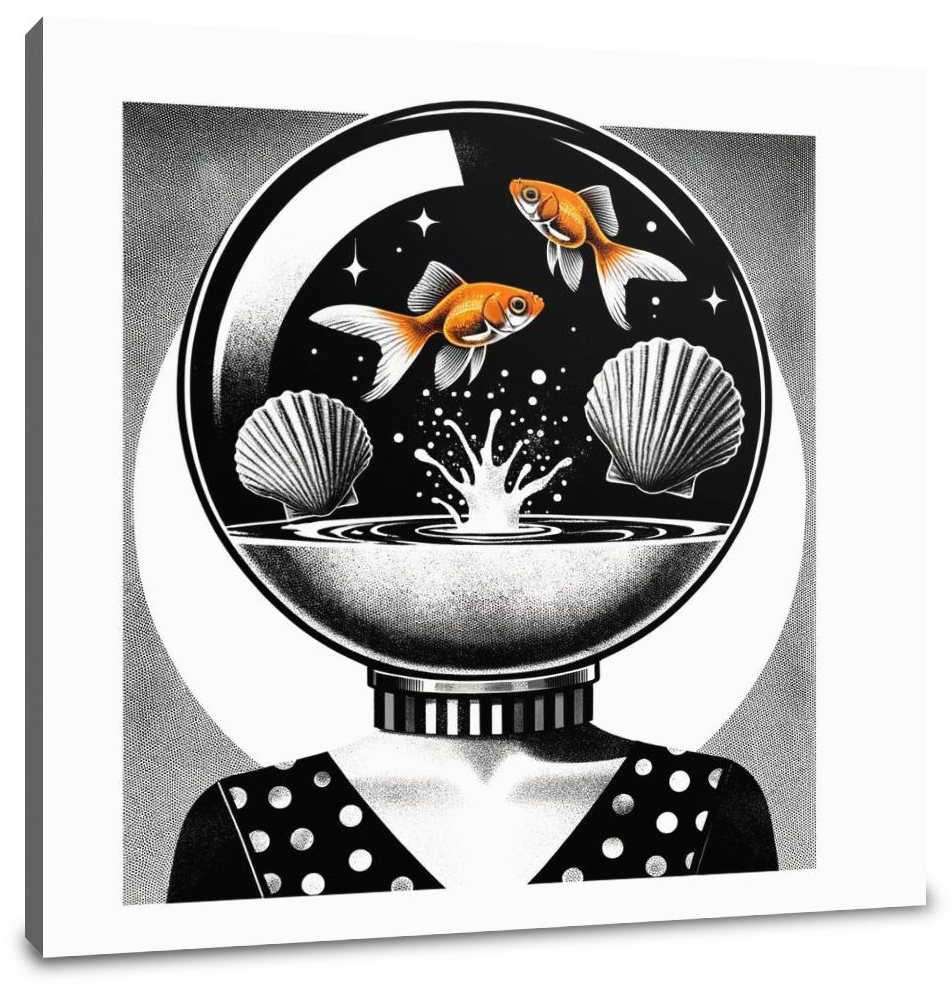 Whimsical Seashell Siren Canvas