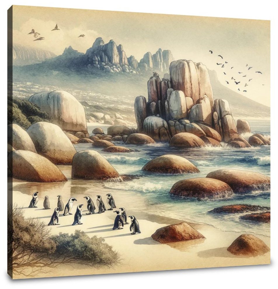 Boulders Beach Penguins Canvas
