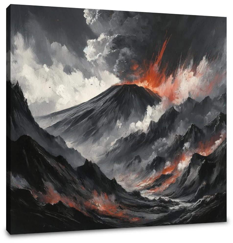 Etna's Fiery Abstract Canvas