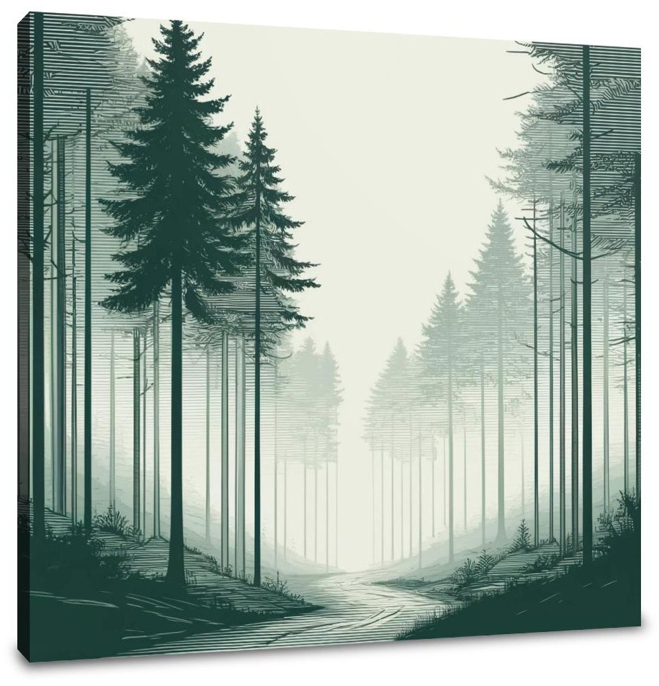 Mystical Forest in Muted Shades Canvas