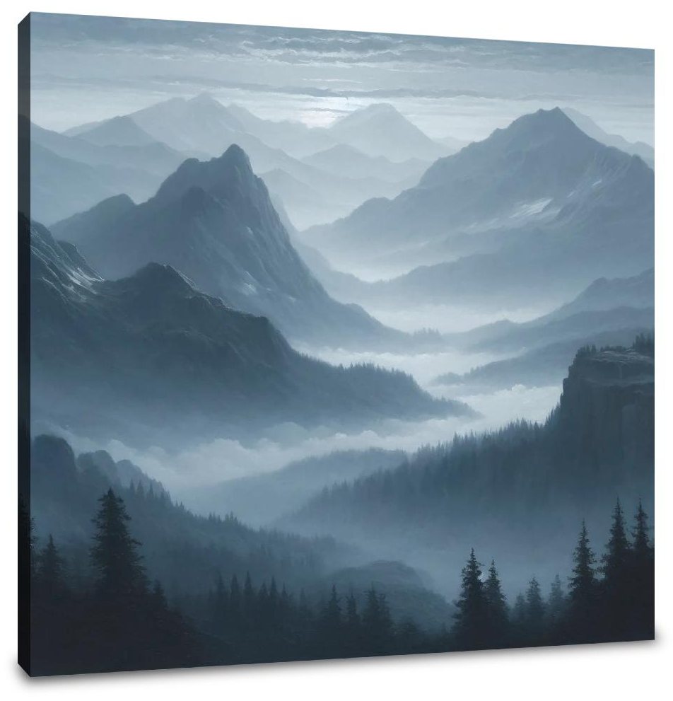 Dawn Mist Mountains Canvas