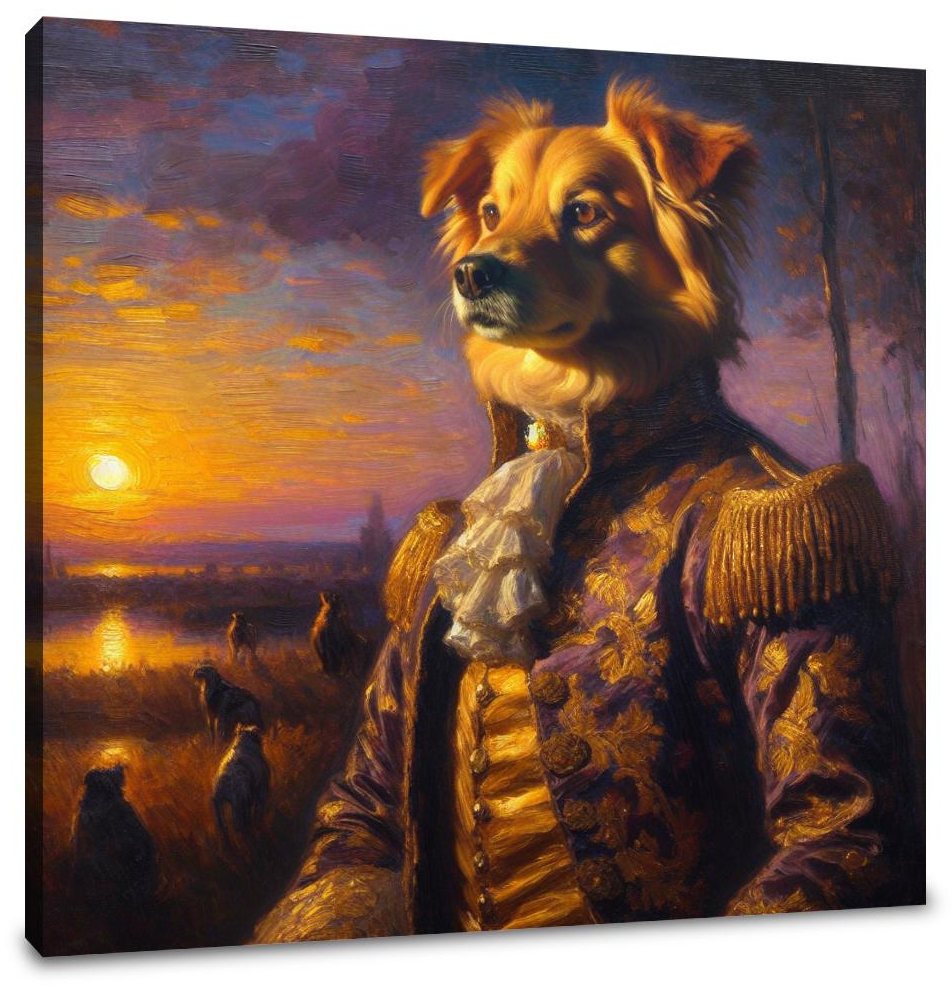 Regal Canine Sunset Majesty Canvas