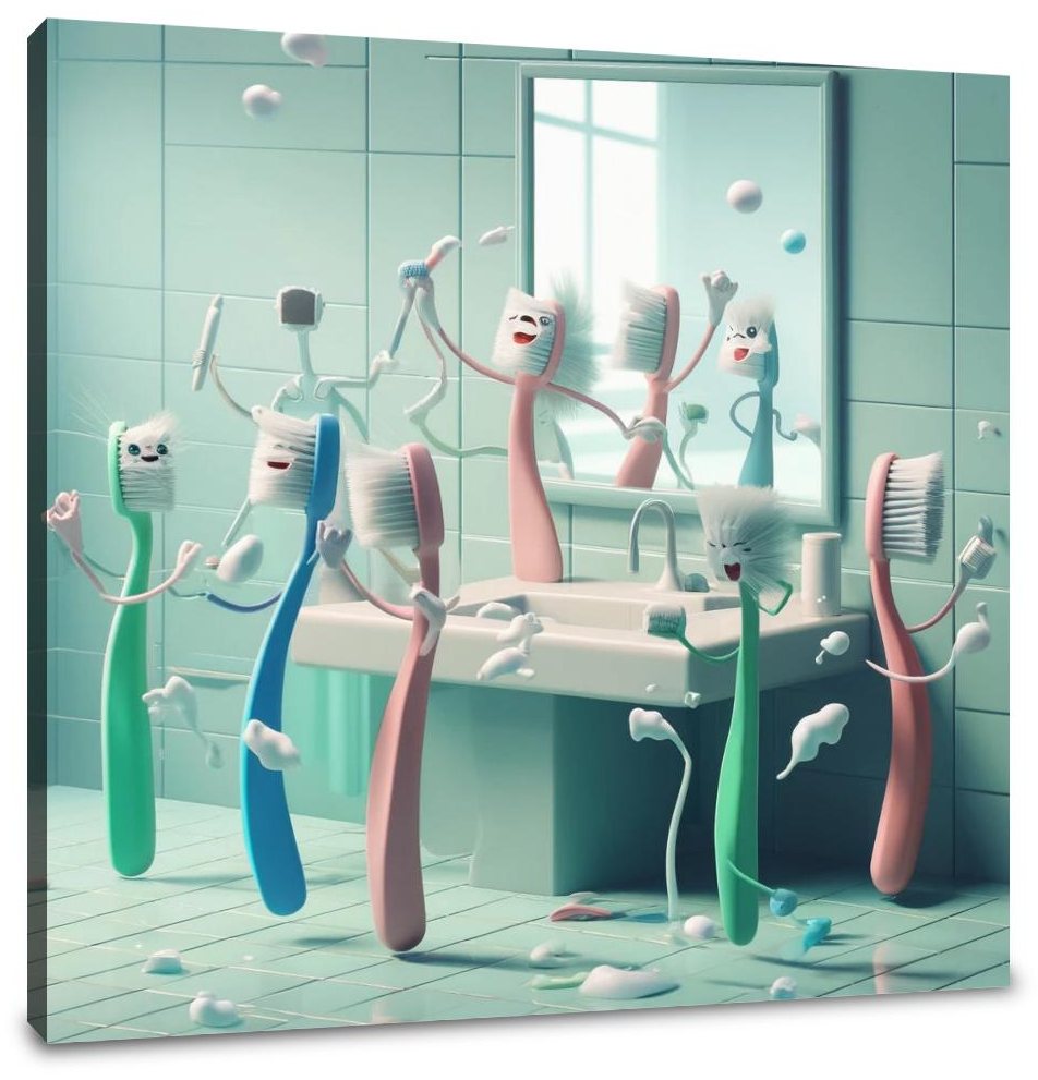 Toothbrush Tango Canvas