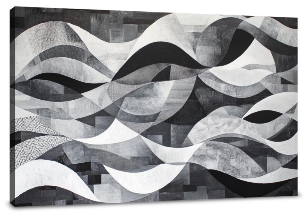 Monochromatic Waves Canvas