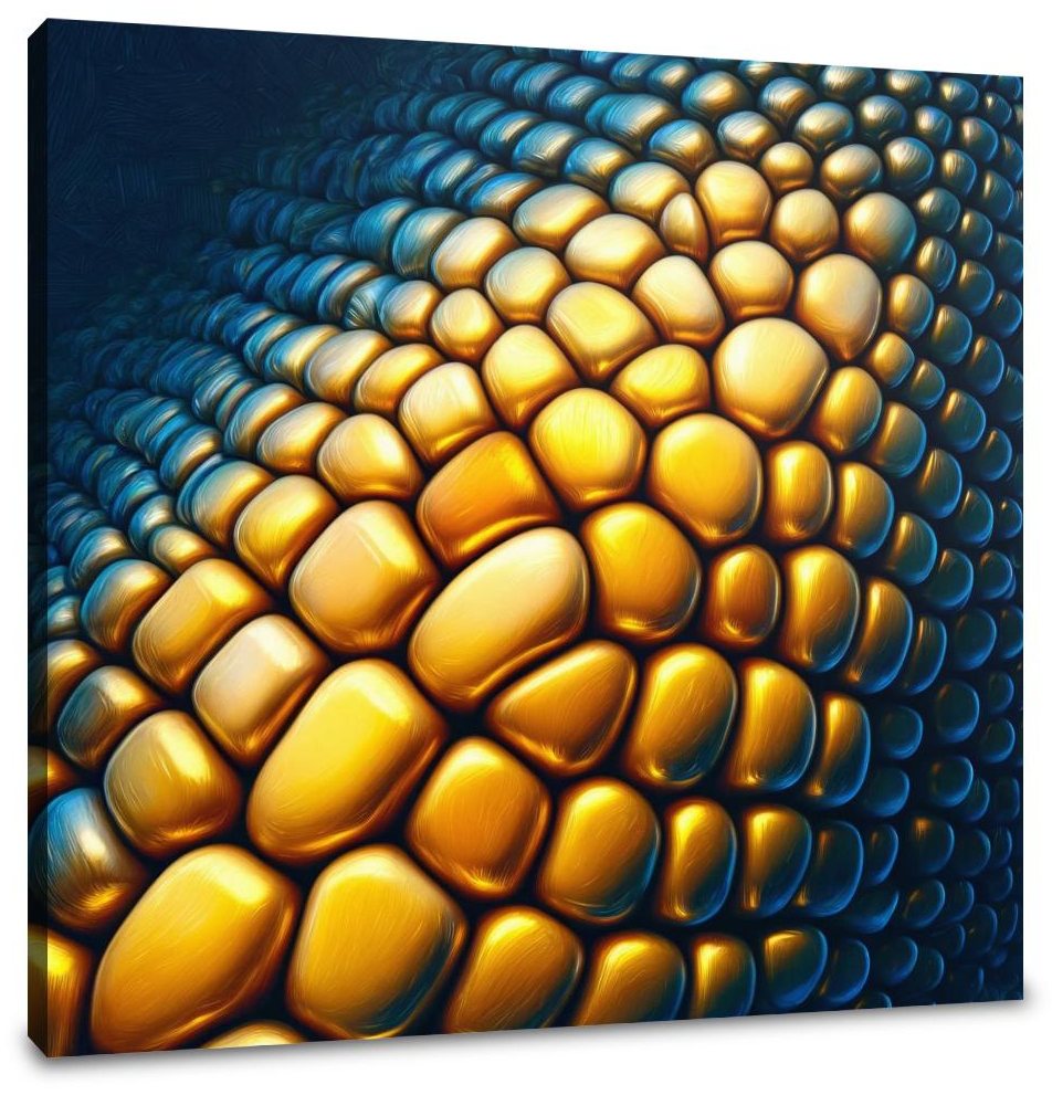 Golden Corn Mosaic Canvas