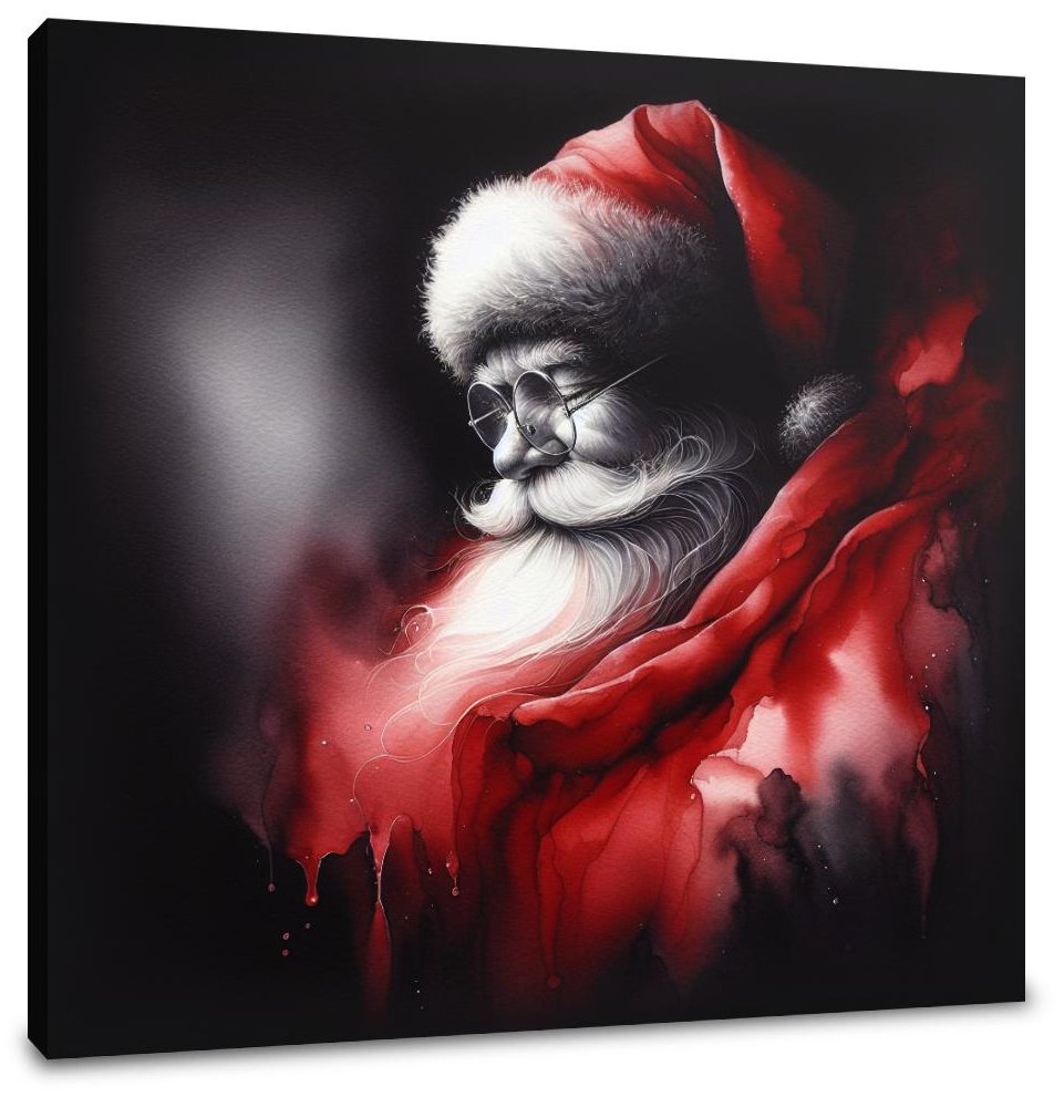 Santa's Melancholy Christmas Canvas