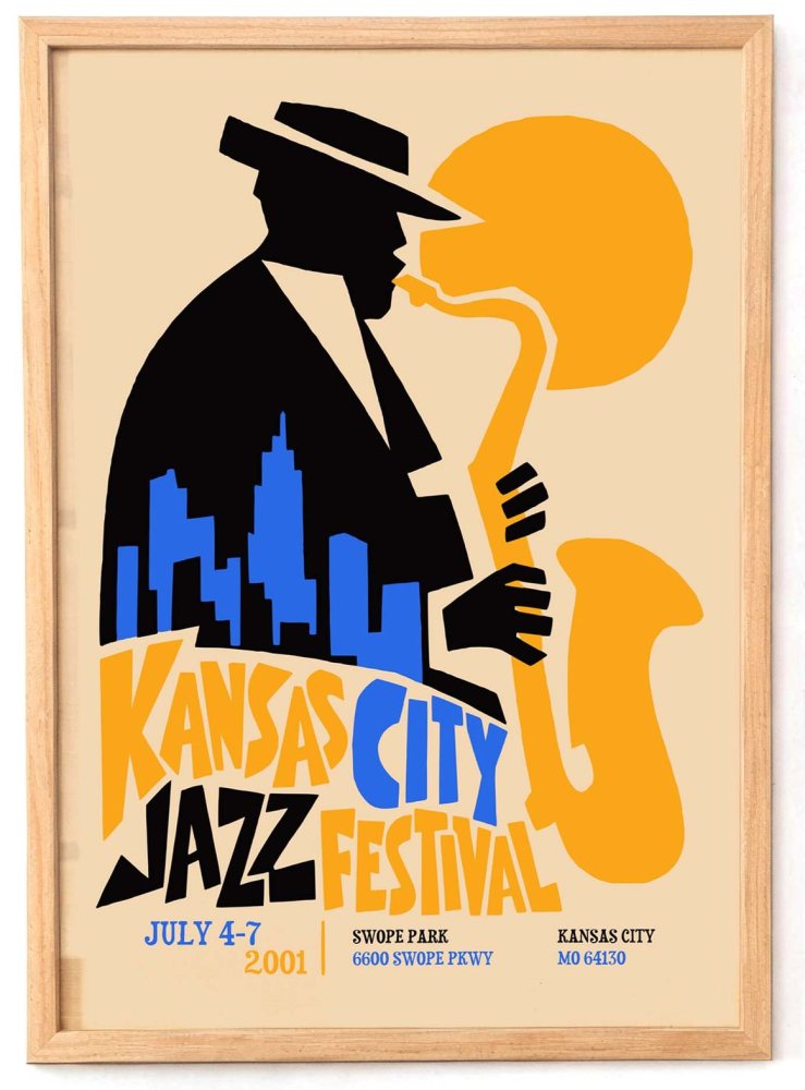 Kansas City Jazz Festival Vintage Poster Print