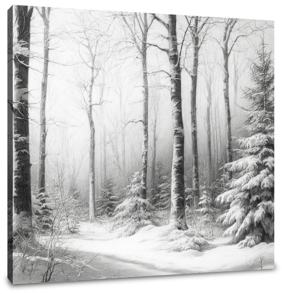 Winter's Quiet Sketch Canvas