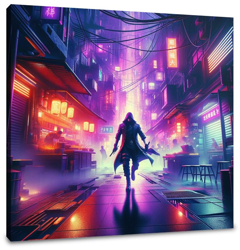 Neon Shadow Canvas