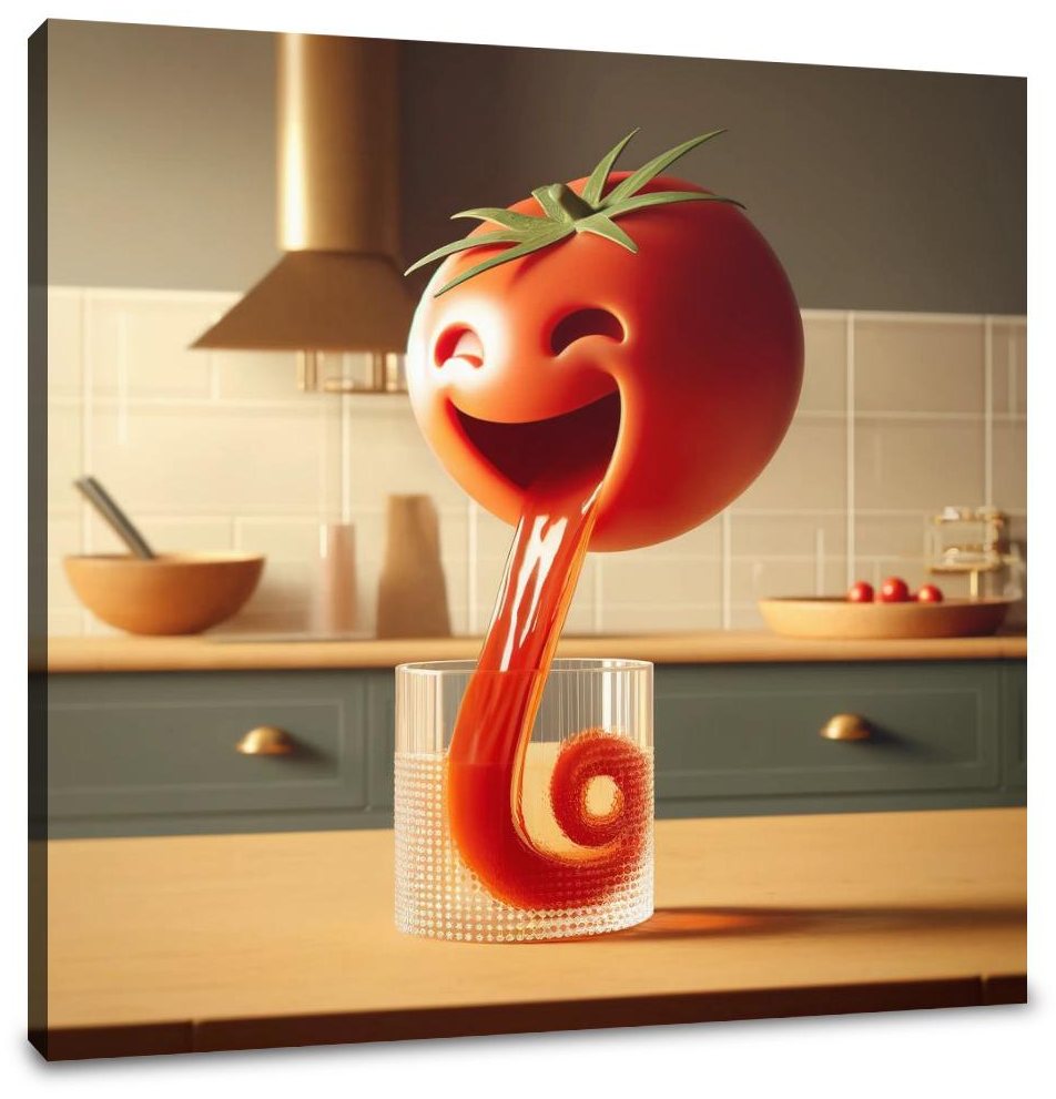 Spirited Tomato Pour Canvas