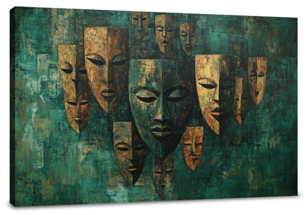 Tribal Masks Forest Canvas