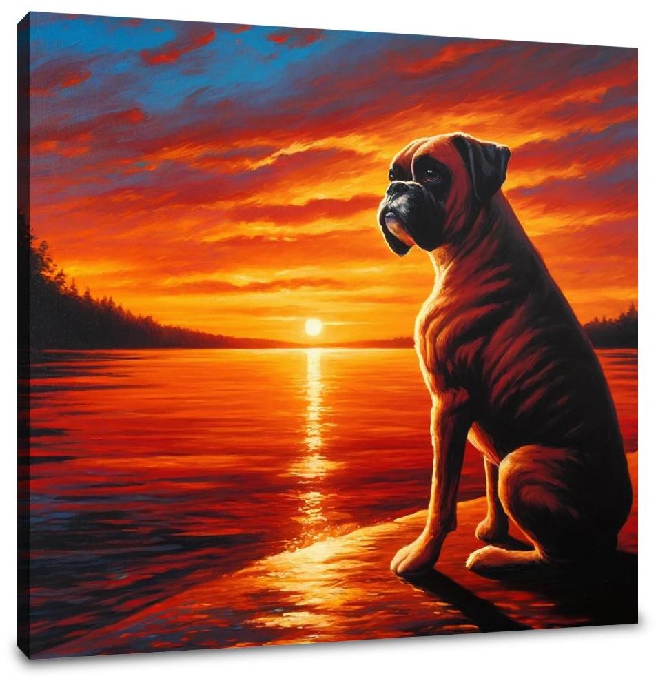 Sunset Serenity Boxer Reflections Canvas