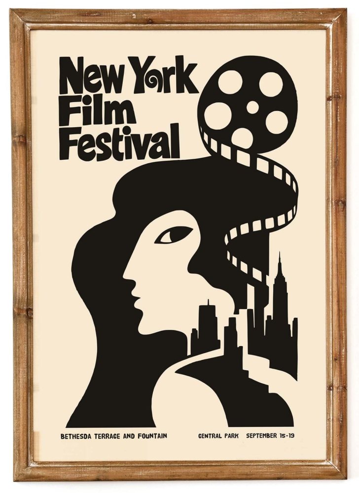 New York Film Festival Vintage Movie Poster Print