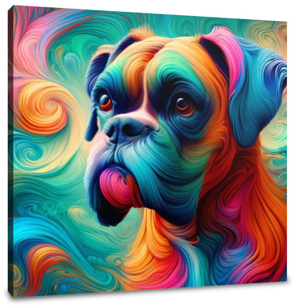 Whimsical Boxer Dreamlike Vision Canvas