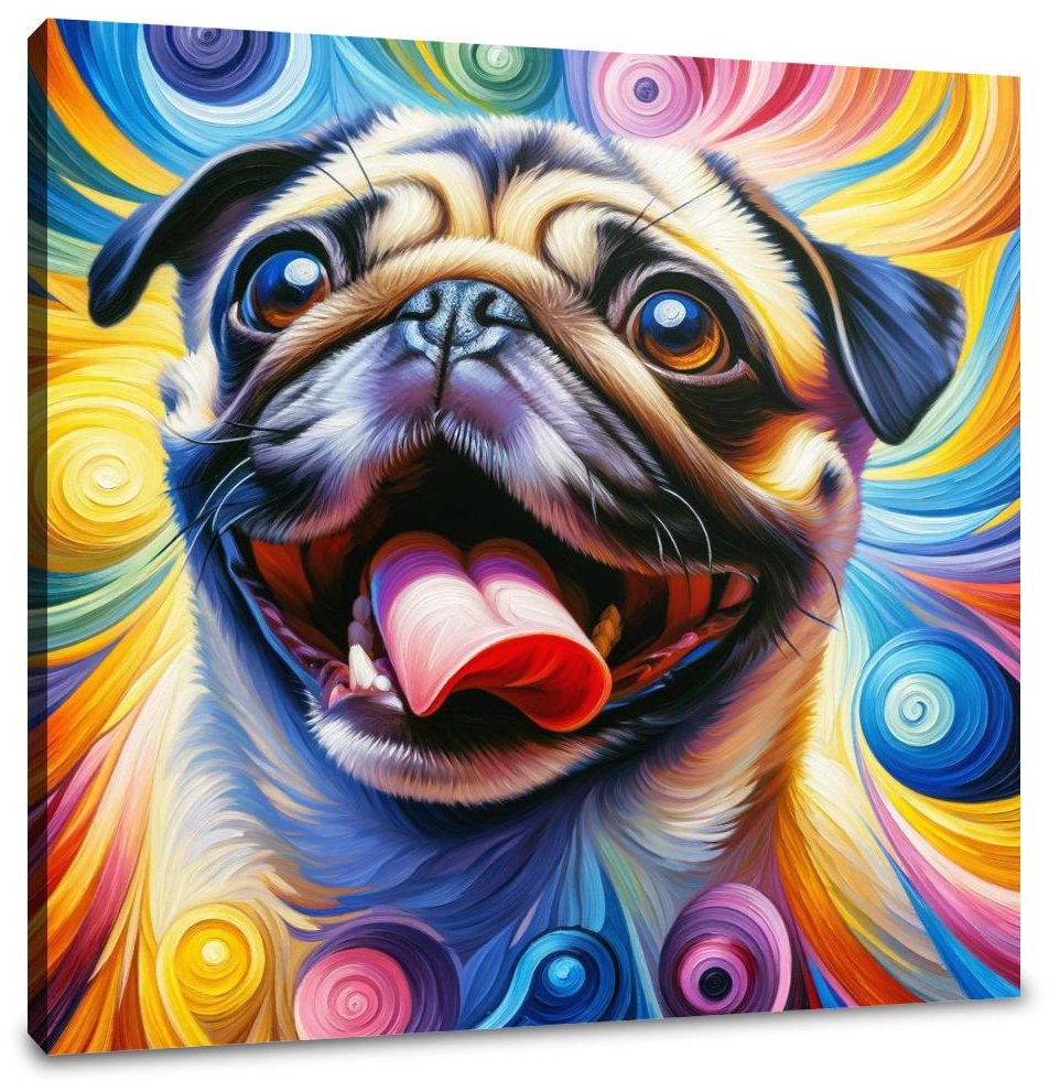 Jubilant Pug Frolic Canvas
