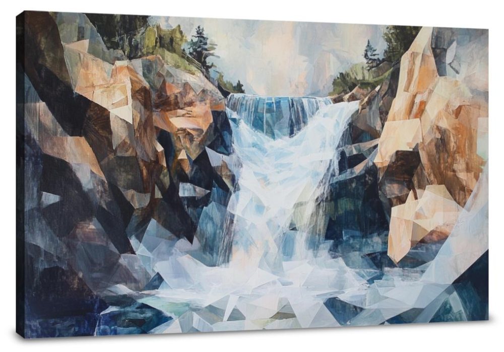 Geometric Waterfall Chaos Canvas