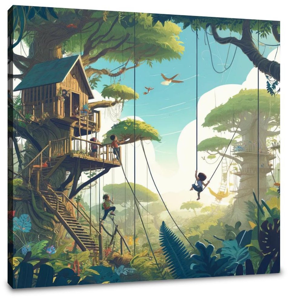 Jungle Treehouse Adventure Canvas