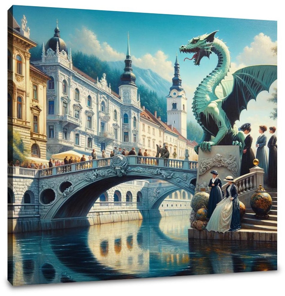 Sunny Day at Dragon Bridge Canvas