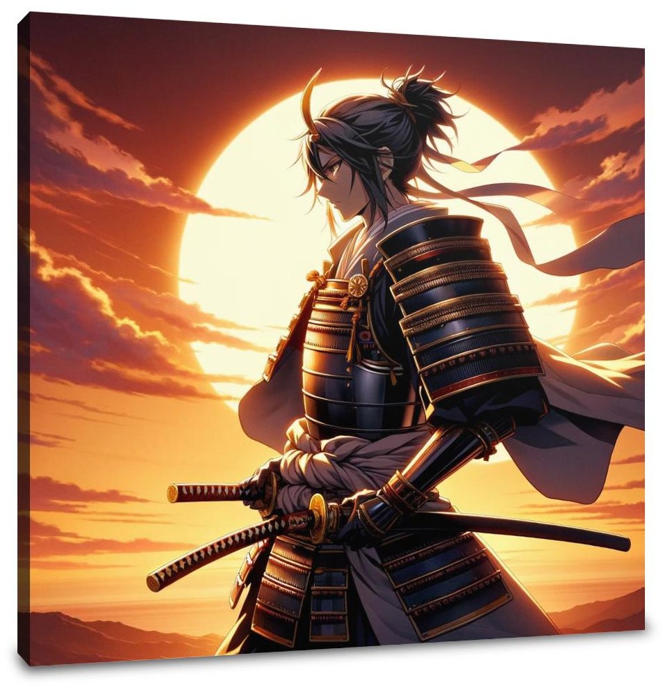 Sunset Samurai's Resolve Canvas