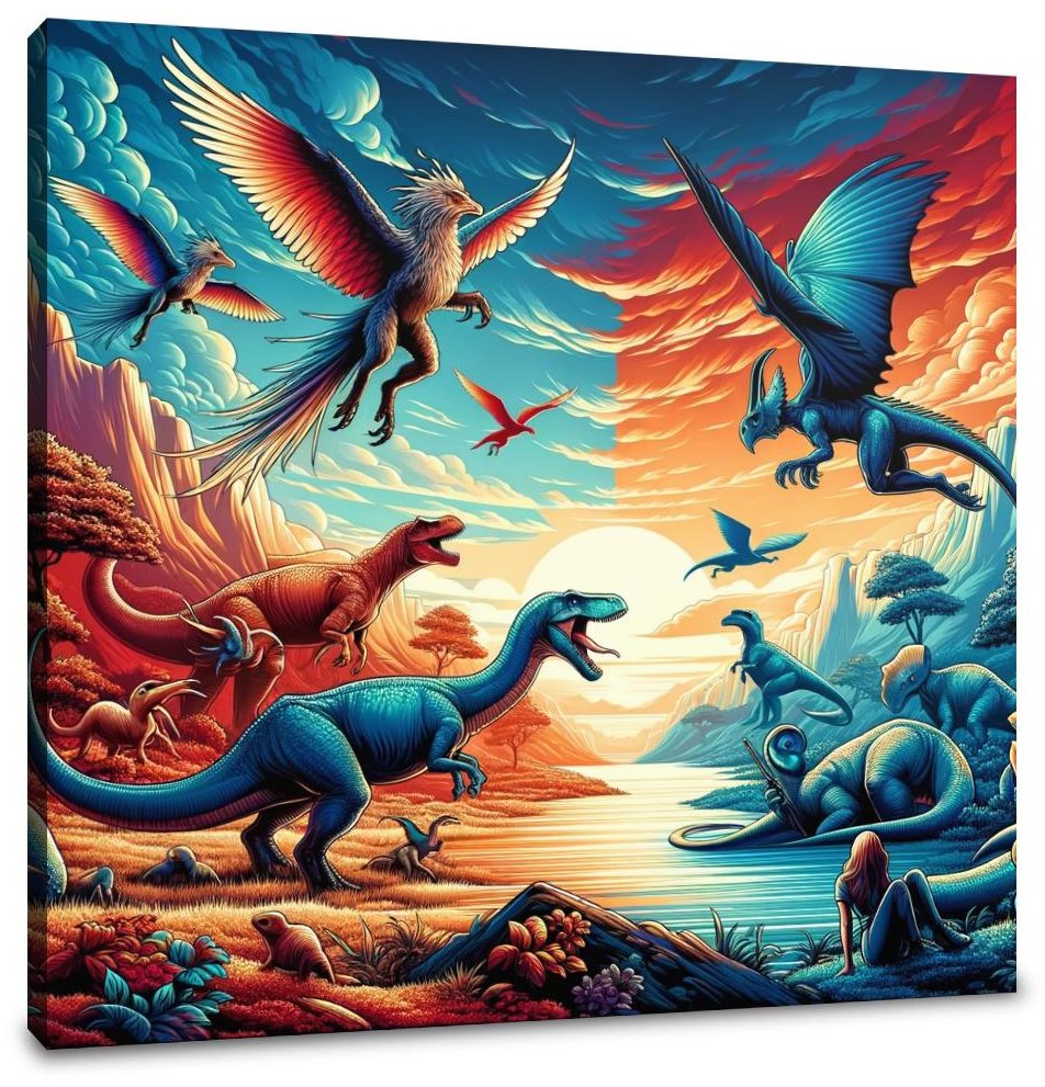 Dino Pop Fantasy Canvas