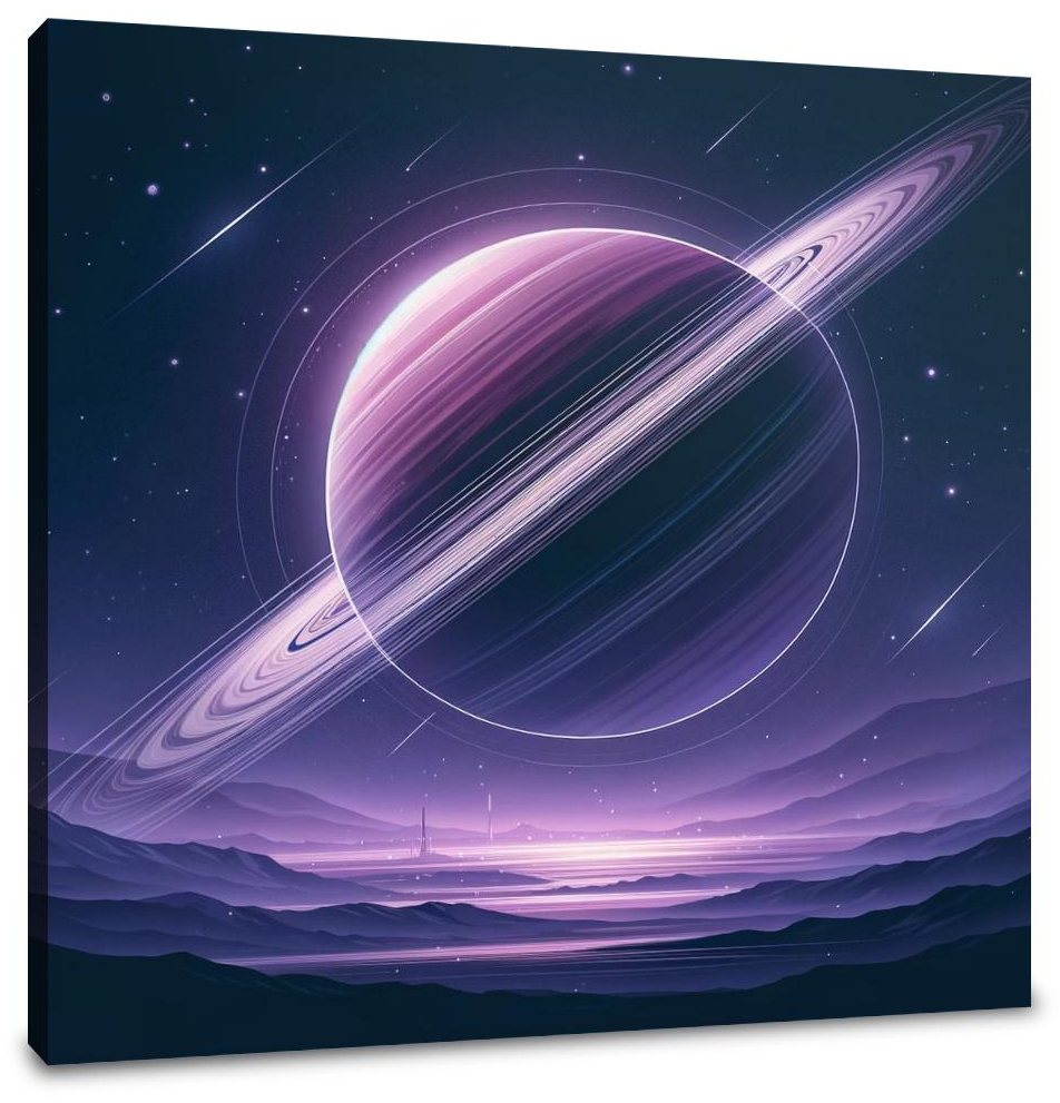 Violet Ring Planet Canvas